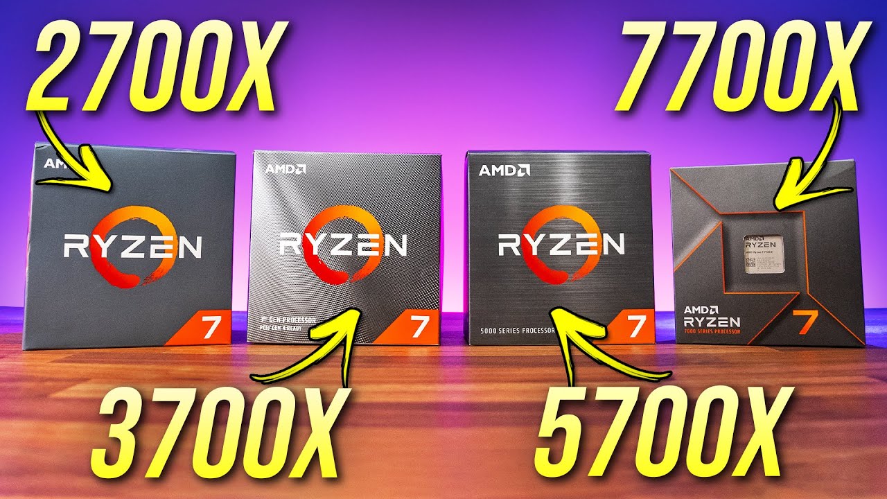 Comparing 4 Generations of Ryzen 7 CPUs! 7700X vs 5700X vs 3700X vs 2700X 