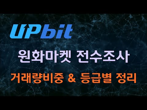 업비트 원화마켓 전수조사 거래량비중 등급별분류 