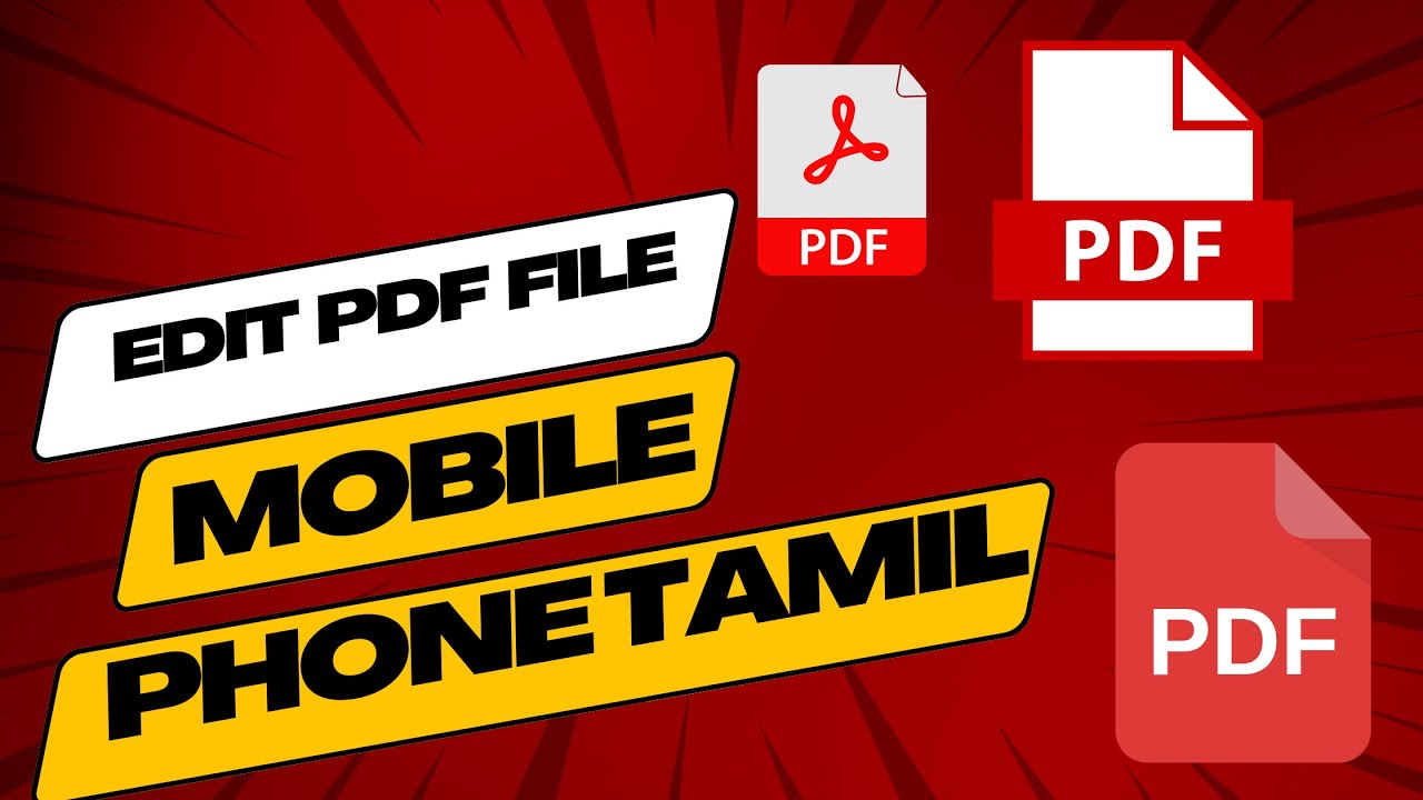 How to Edit PDF File in Mobile Phone Tamil - YouTube