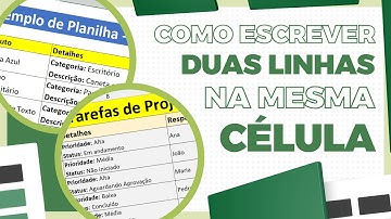 Como Escrever Duas Linhas na Mesma Célula no Excel - Dica Simples para Organizar suas Planilhas