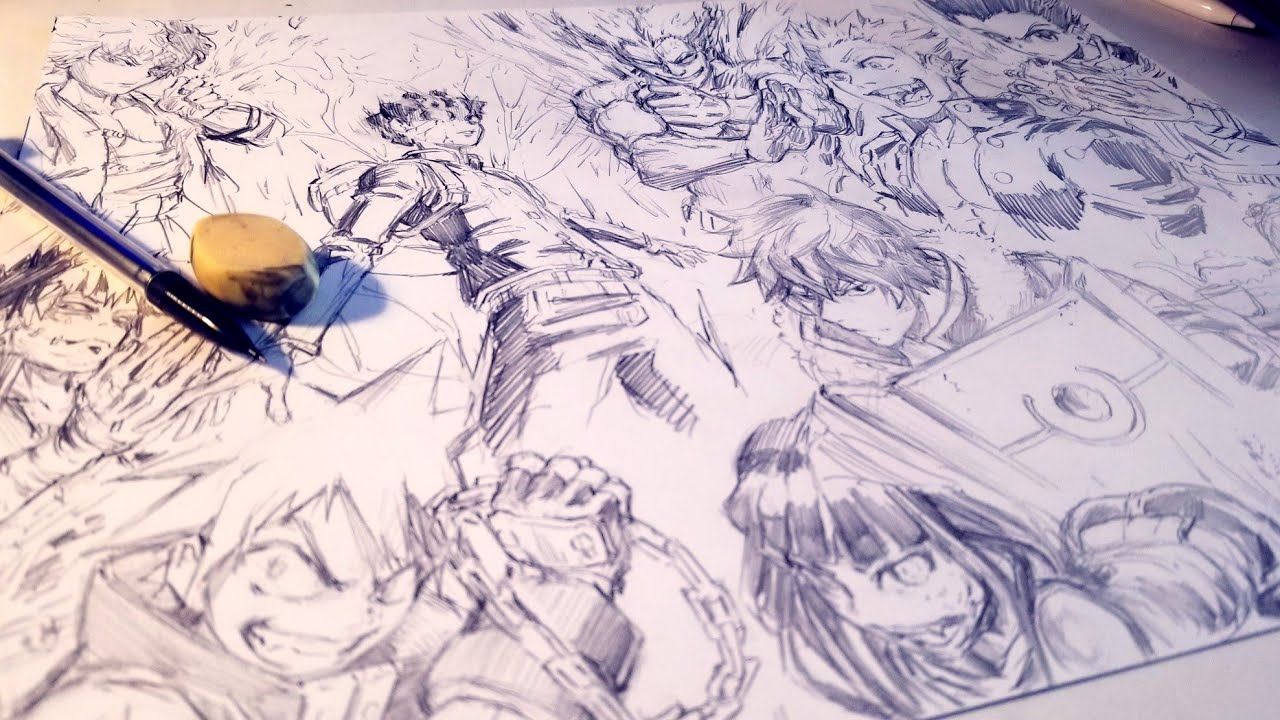 Sketching Full Manga Page  Anime Manga Drawing 