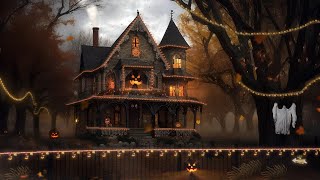 Autumn Haunted House Halloween Ambience with Relaxing Spooky Sounds, Crunchy Leaves and White Noise