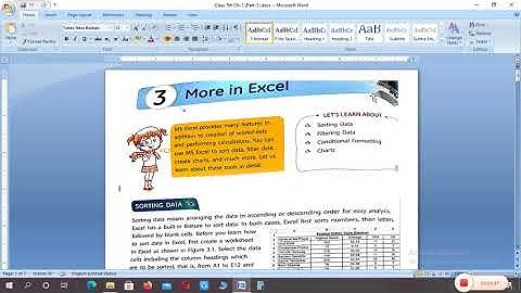 Class 7th Revision Ch-3(More in Excel) Part-1 [16 September 2020]