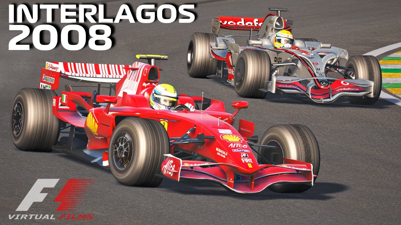 Ferrari F1 2008 (Felipe Massa) Vs Mclaren F1 2008 (Lewis Hamilton) In A 2  Lap Battle At Interlagos - Youtube