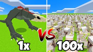 MCPE: Skullcrawler vs 100 Iron Golems in Minecraft