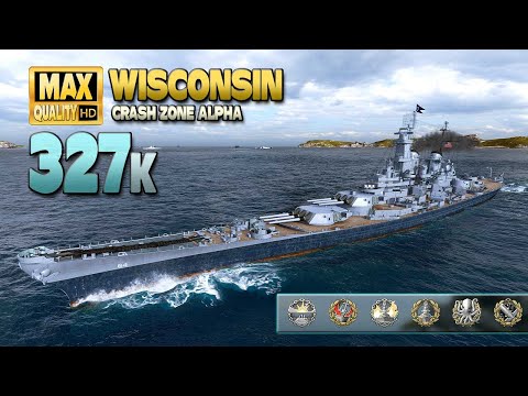 Battleship Wisconsin on map &quot;Crash Zone Alpha&quot; - World of Warships