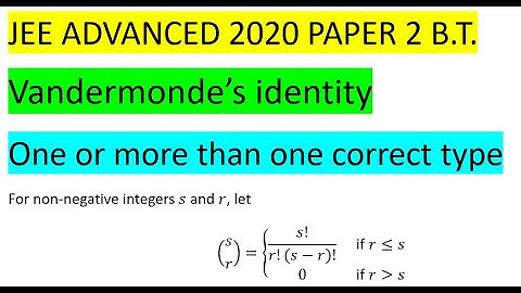 For non-negative integers s and r, let(s¦r)={■(s!/(r!(s-r)!)&" if " r≤s@0&" if " rs) #jeeadvanced