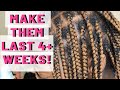 How to Make Natural Hair Last LONG in Knotless Box Braids | Maintain Thin/Fine Hair in Braids