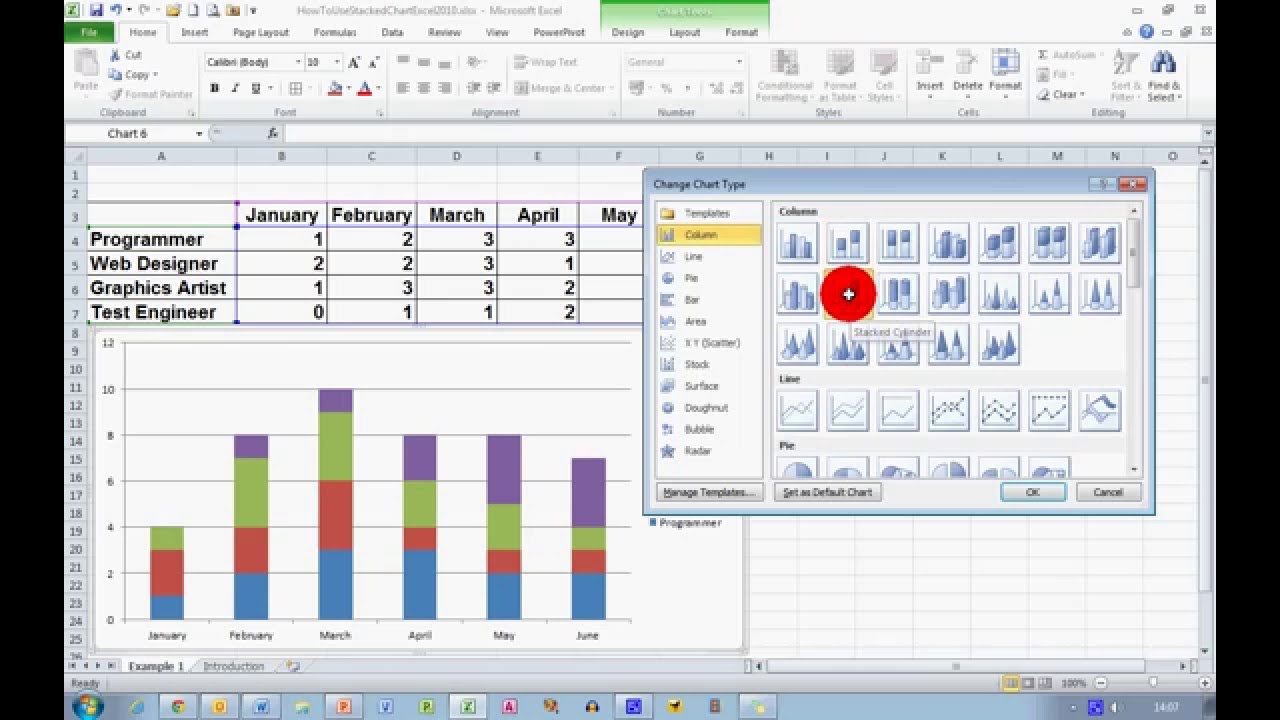 Excel 2007 Stacked Bar Chart