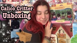 Unboxing Calico Critter Red Roof Cozy Cottage/ Midnight Cat Family