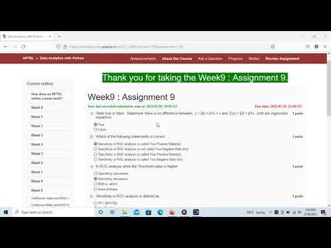 Data Analytics With Python NPTEL SWAYAM Course Week 9 Assignment ...