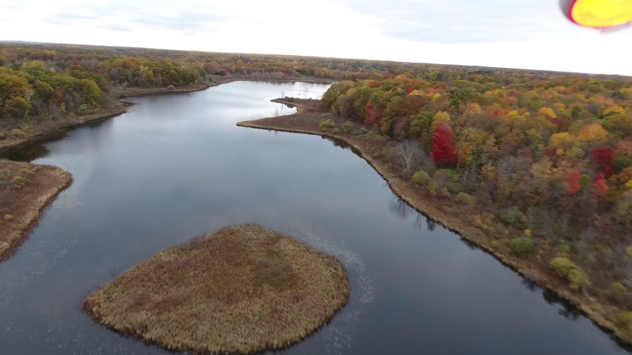 WAUBASCON LAKE FALL COLOR MICHIGAN BY DRONE YouTube