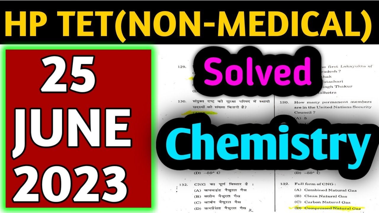 HP TET NONMEDICAL SOLVED QUESTION PAPER 25JUNE2023 HP TET2023 HP