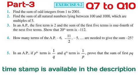 Ex 9.2 class 11 maths ncert Sequences and Series Q7 to Q10