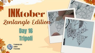 How to Draw Tripoli Zentangle Pattern | Inktober 2025 Day 16 (with a Toon Twist)