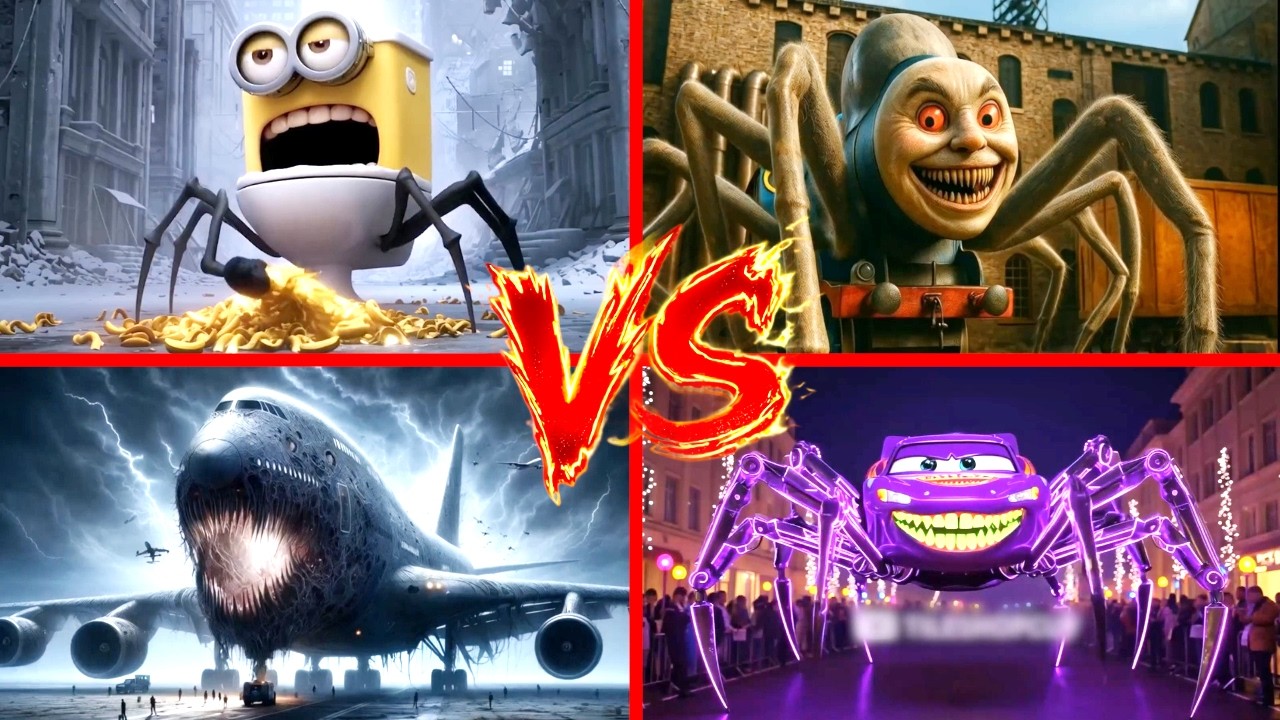 MINION MONSTERS 🆚 SPIDER THOMAS 🆚 THE INFECTED SKY 🆚 MCQUEEN SPIDER EATER 🎶 - Tiles Hop Gameplay