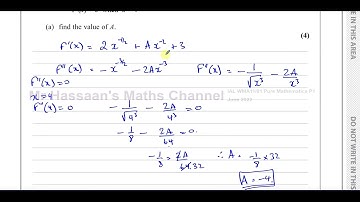 WMA11/01 (Edexcel) IAL P1 June 2022, Q7,  Differentiation, Integration