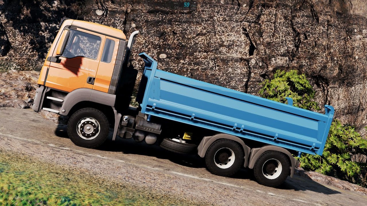 BeamNG Drive - MAN TGS Truck on a Difficult Road