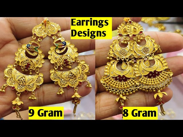 8 8 grams gold earings ideas  gold earrings designs, gold earrings indian,  gold jewellery design