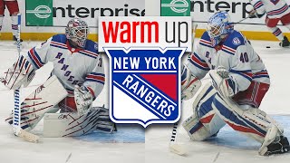 Warm Ups: New York Rangers Igor Shesterkin Alexandar Georgiev