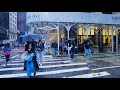 ⁴ᴷ New York City Midtown Manhattan Walk in the Rain - ASMR Rain Ambience ☔ 5th Avenue to Bryant Park