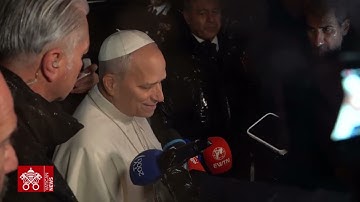 Pope Leo XIV answers journalists’ questions in Castel Gandolfo, December 23, 2025