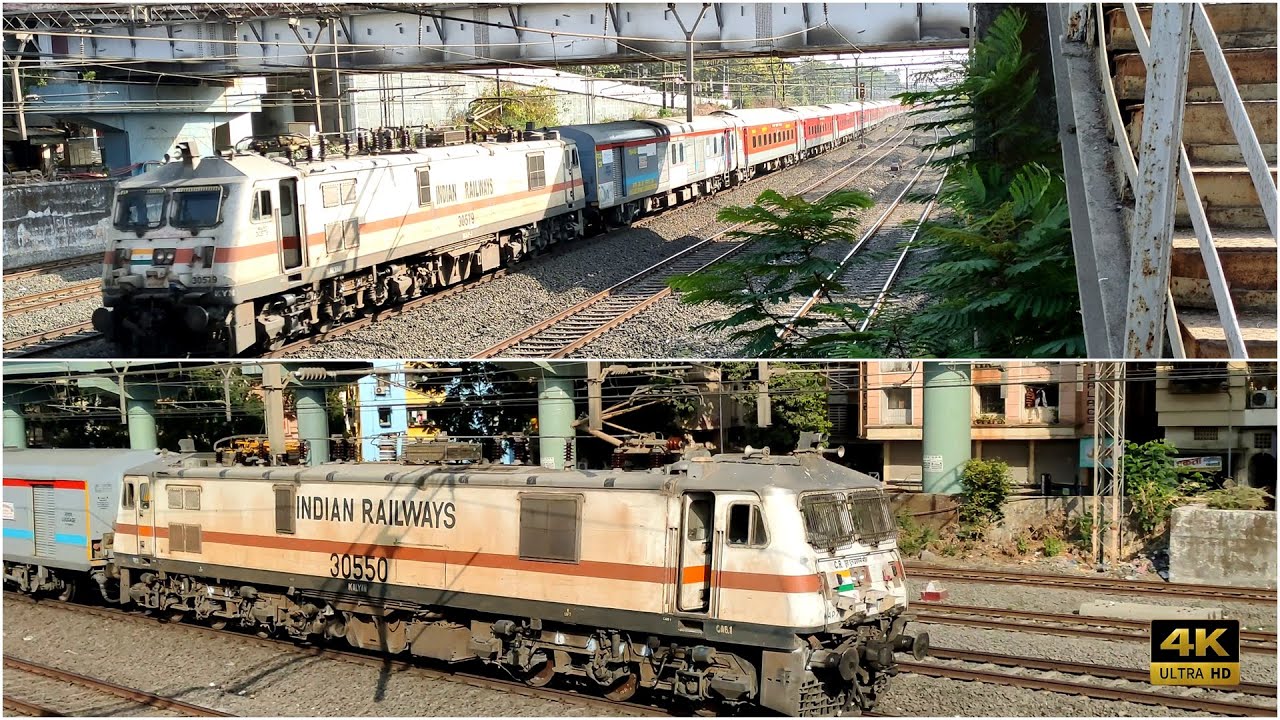 [4K | ULTRA HD] KYN WAP-7 Master and Slave Locos Powering C.R. Rajdhani Express | 