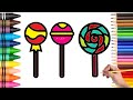 Bolalar uchun uchta lolipopni qanday chizish mumkin|Lollipops drawing|рисунок три леденцов для детей