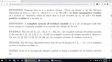 Number Theory - Introduction to Congruences