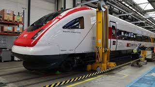 SBB, Ateliers CFF Yverdon-les-Bains, Demonstration der Neigetechnik bei ICN, 02.10.2022