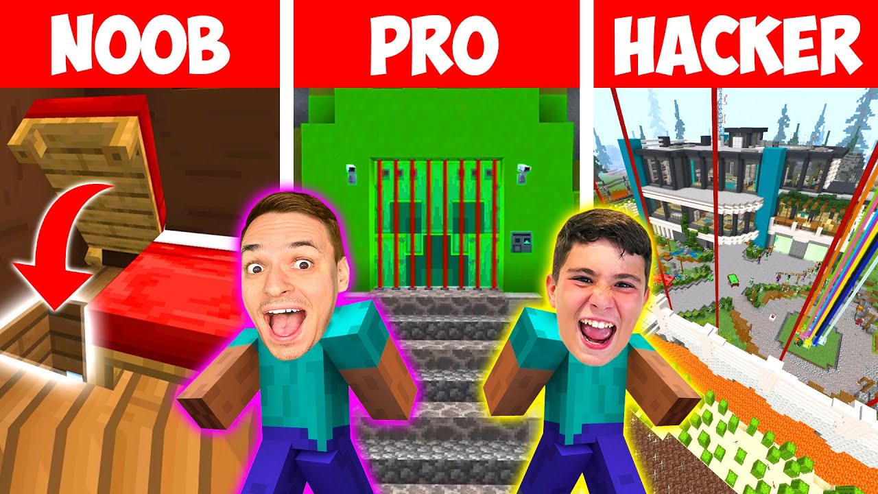 ТЕСТВАМЕ НУУБ VS ПРО VS ХАКЕР СЕКРЕТНИ БАЗИ В МАЙНКРАФТ!