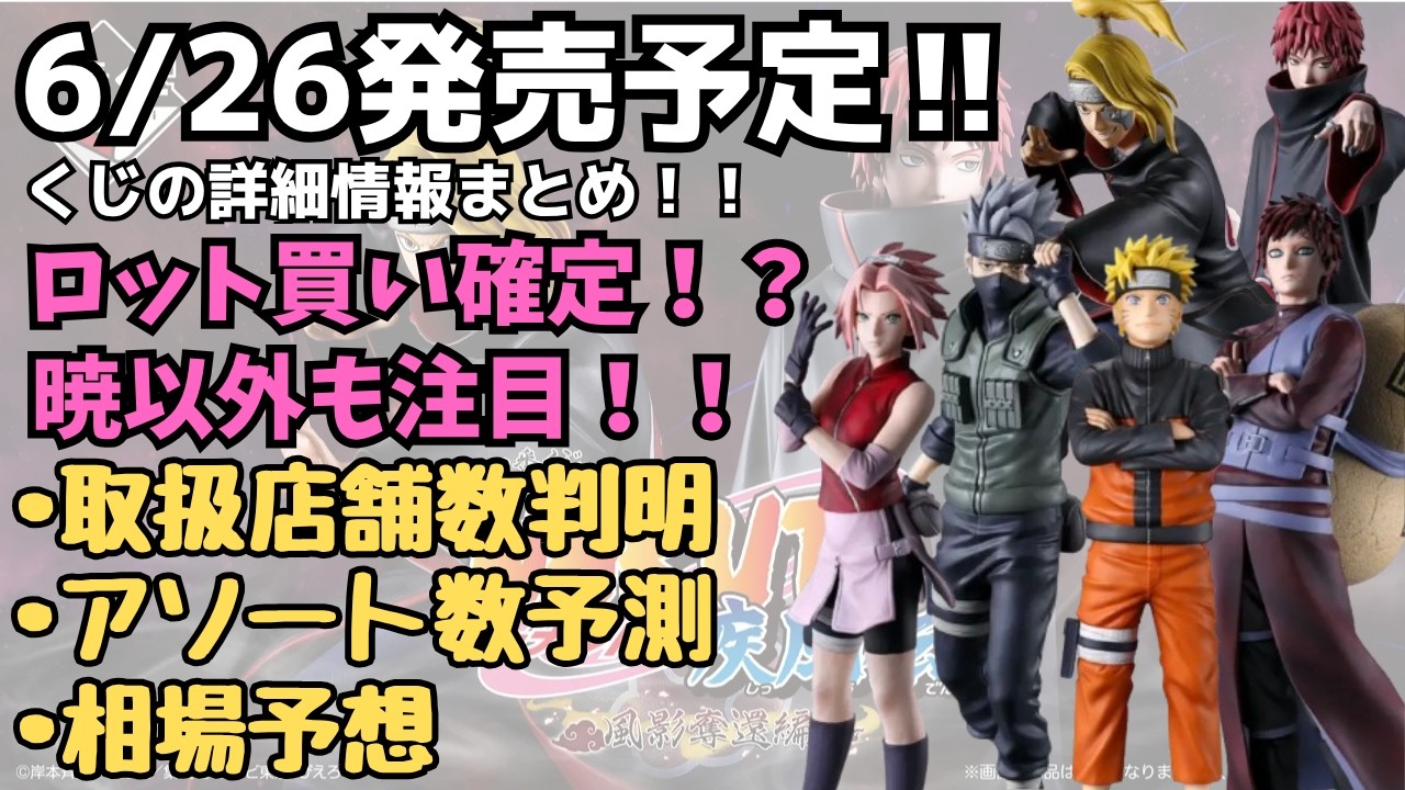NTくじ情報】一番くじ NARUTO ナルト 疾風伝 風影奪還編！！くじの詳細