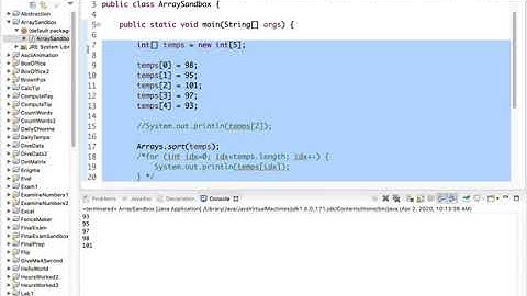 CSCI 161 Lecture on Java Array Basics