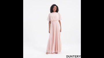 Addison-A-line Chiffon Bridesmaid Dress With Flutter Sleeve | DUNTERY
