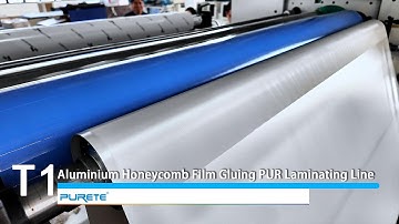 Fully automatic pur laminating aluminium honeycomb film gluing line#machine #industry