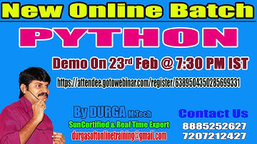 PYTHON Online Training in DURGASOFT