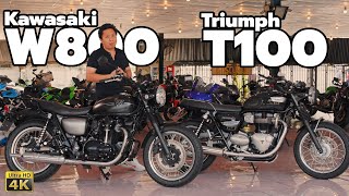 เปรียบเทียบ Kawasaki W800 vs. Triumph T100 เหมือนกัน หรือ ไม่เหมือน? Classic ยิ่งนัก!
