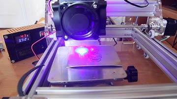 DIY Endurance (Eleksmaker board) 10 watt laser demo. Engraving on anodized aluminum.