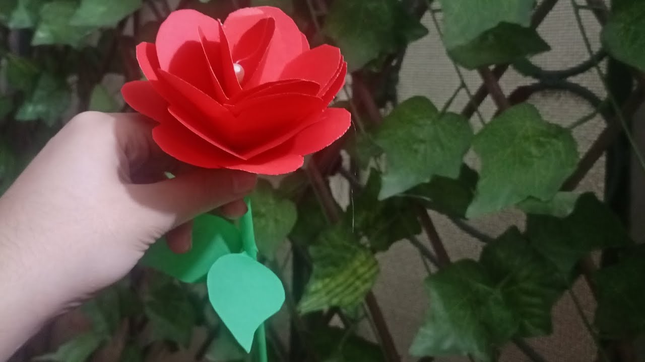 cute Paper rose 🌹 flower|| easy craft ::: must try at home 🏘️ & craft ...