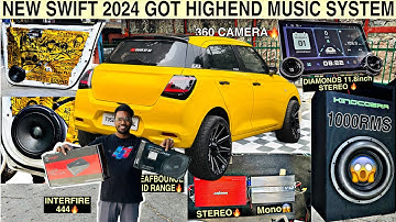 Modified New Swift 2024 Highend Music System 🔥New Swift lxi 2024 😱 1000RMS Woofer , Mid range