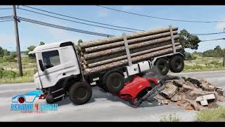 Kompilasi kecelakaan mobil truk - Truck Crash Compilation - Beamng 4 Crash