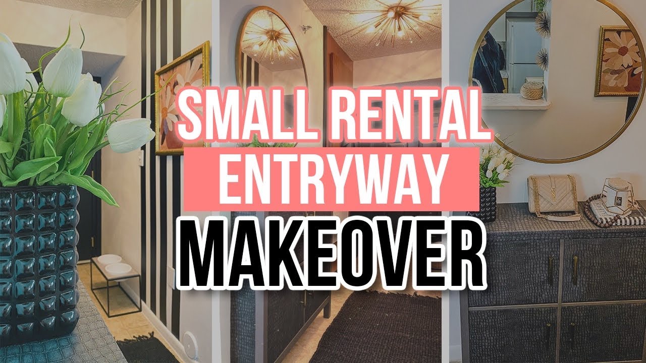 BEST! Small EXTREME ENTRYWAY MAKEOVER | rental-friendly￼