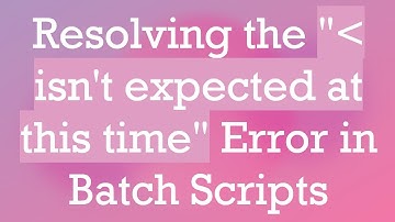 Resolving the "  isn