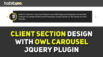 CLIENT REVIEW SECTION DESIGN WITH OWL CAROUSEL SLIDER|| HABIB PRO