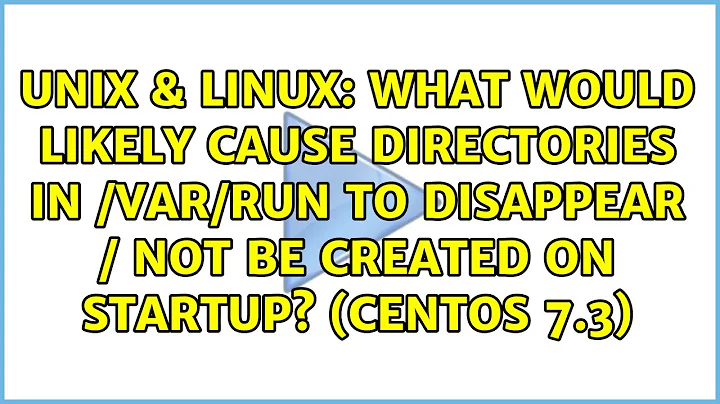 What would likely cause directories in /var/run to disappear / not be created on startup?...