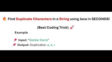 🔥 Find Duplicate Characters in a String using Java in SECONDS!  (Best Coding Trick) 🚀