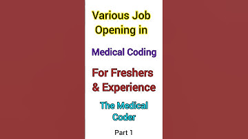 Various Medical Coding Job Opening For Freshers & Experience | Medical Coding Jobs #medicalcoding