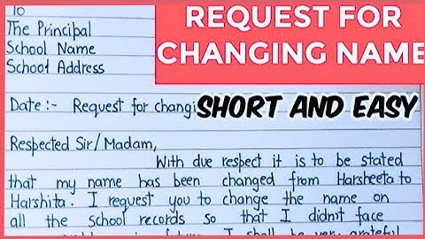 Application for changing name in school records #applicationforschool #letterfornamechangeinschool