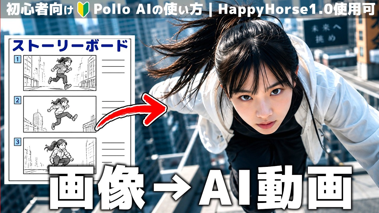 【初心者向け】Pollo AIの使い方｜HappyHorse 1.0で画像からAI動画生成を徹底解説