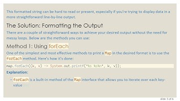 How to Change the Output Format of a Map in Java